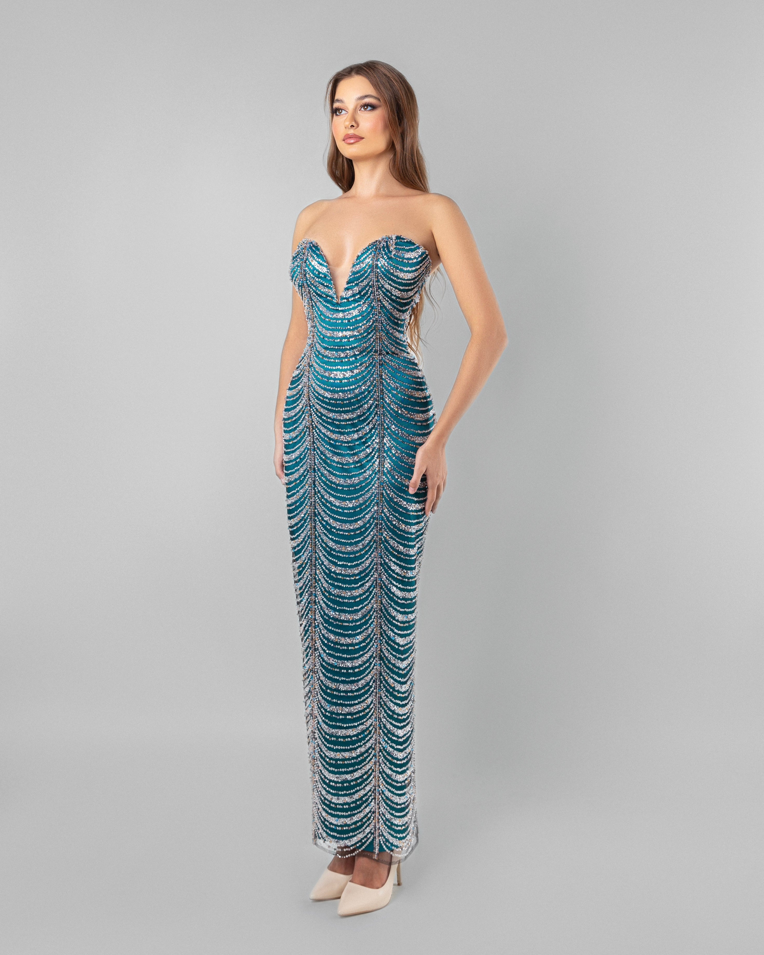 V Shape Long Dress XL
