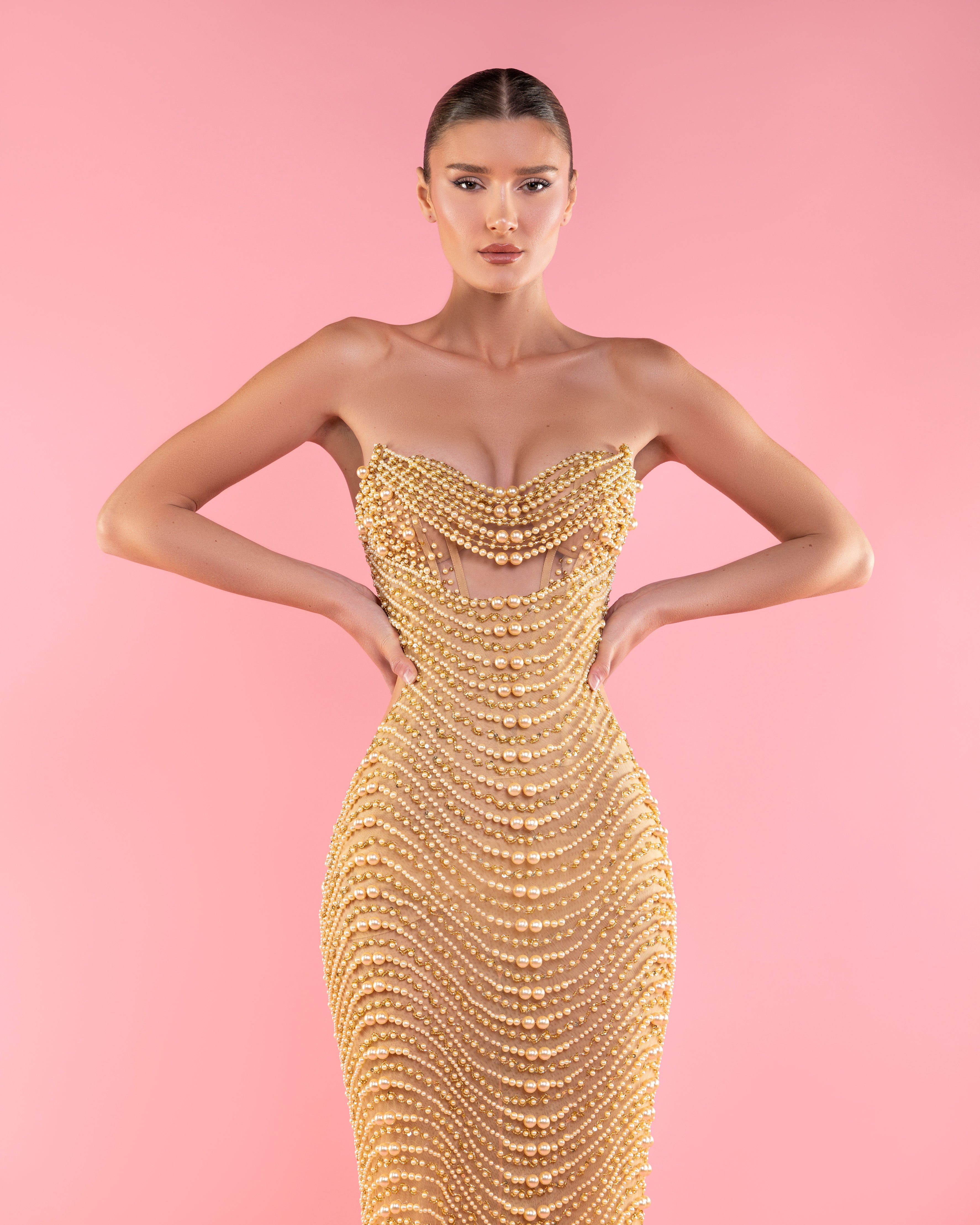 perla sequin dress La Perla Sequin Black Gown